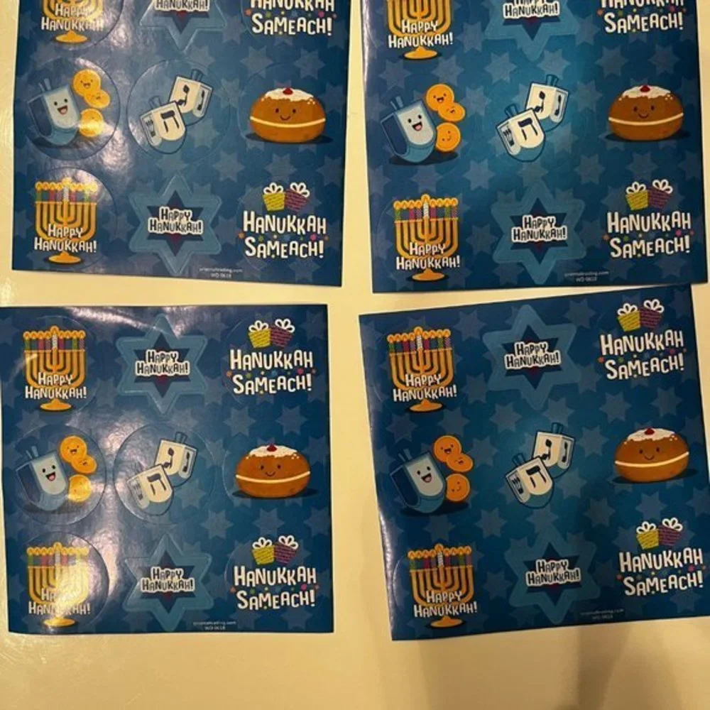 Hanukkah Peel & Stick Glitter Foam Shapes (48 per pack) and 4 Sheets of Stickers